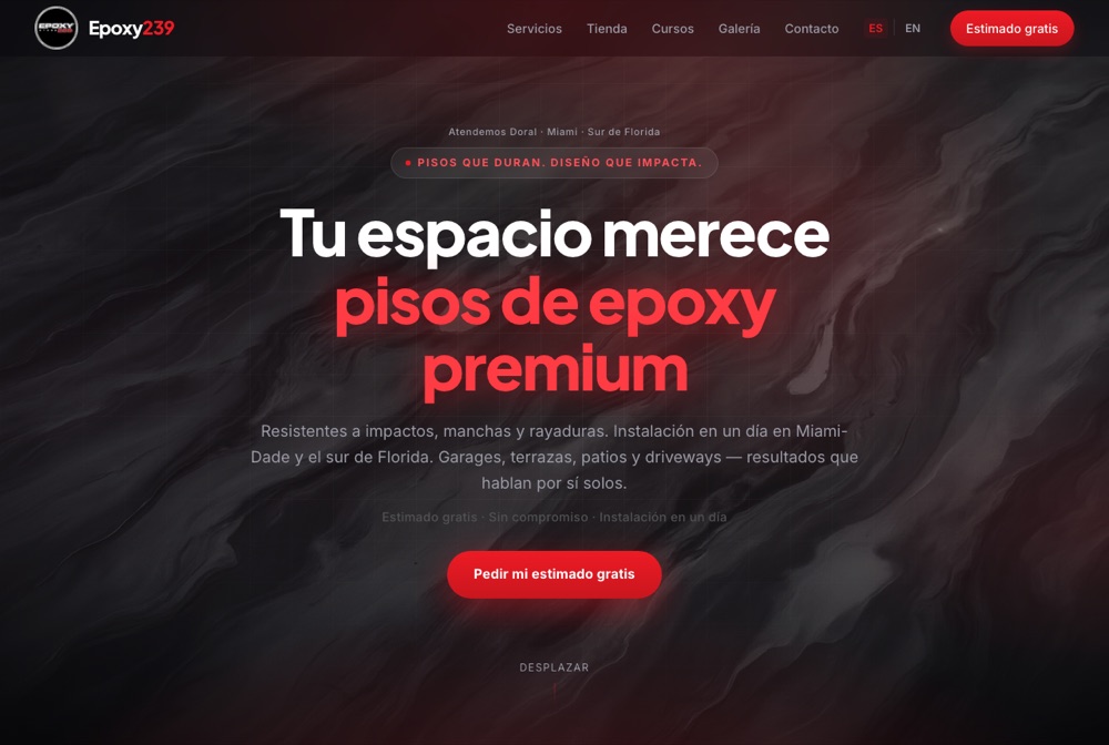 Epoxy 239 — epoxy website we built