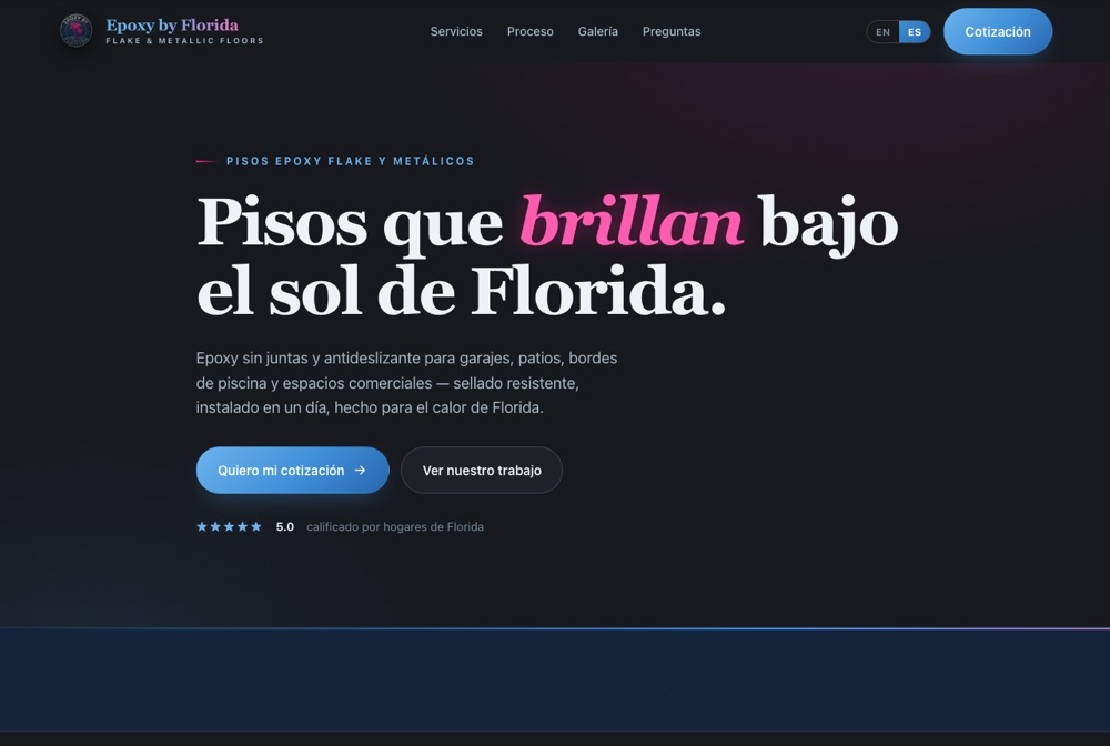 Epoxy by Florida — epoxy website we built